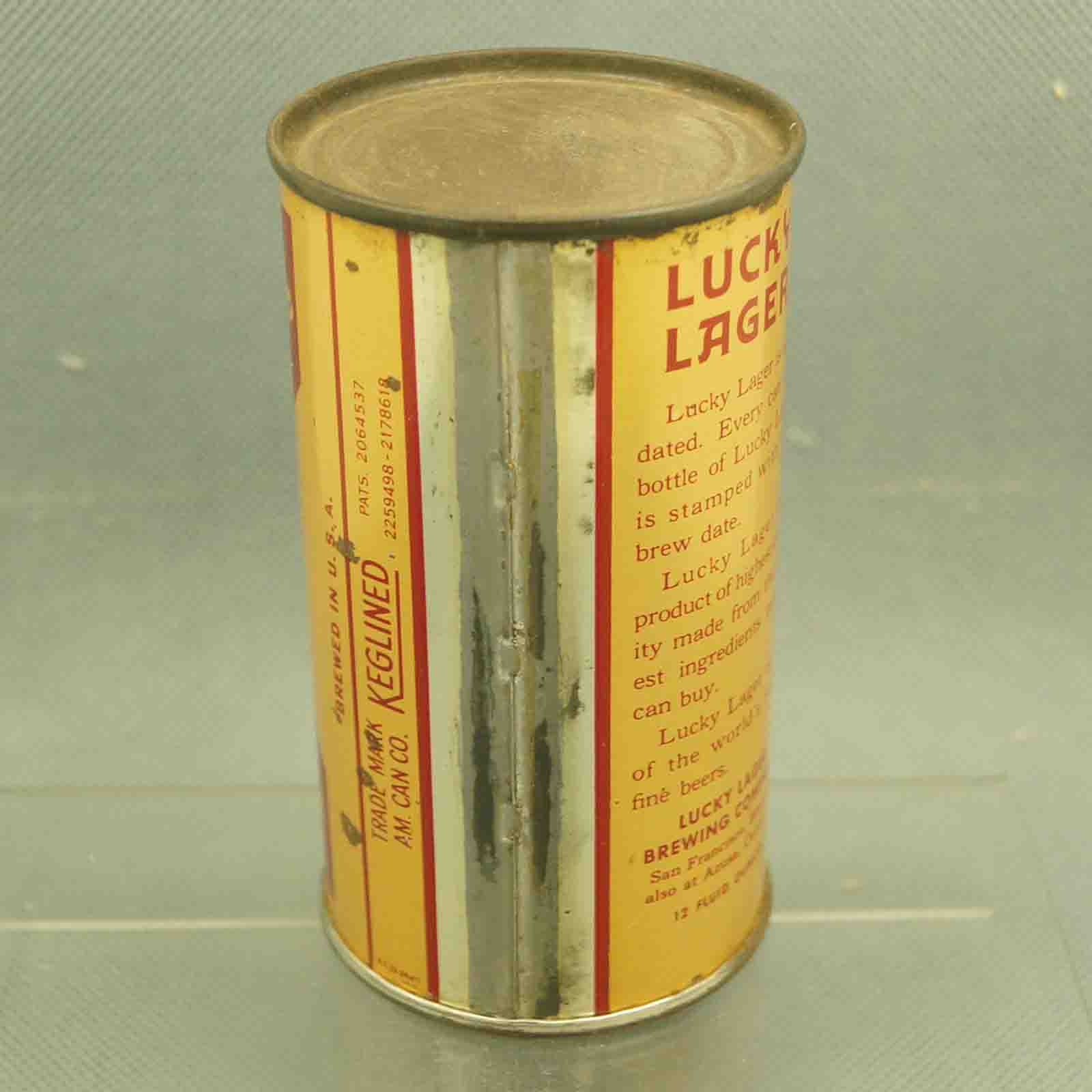 lucky lager 93-16 flat top beer can 3
